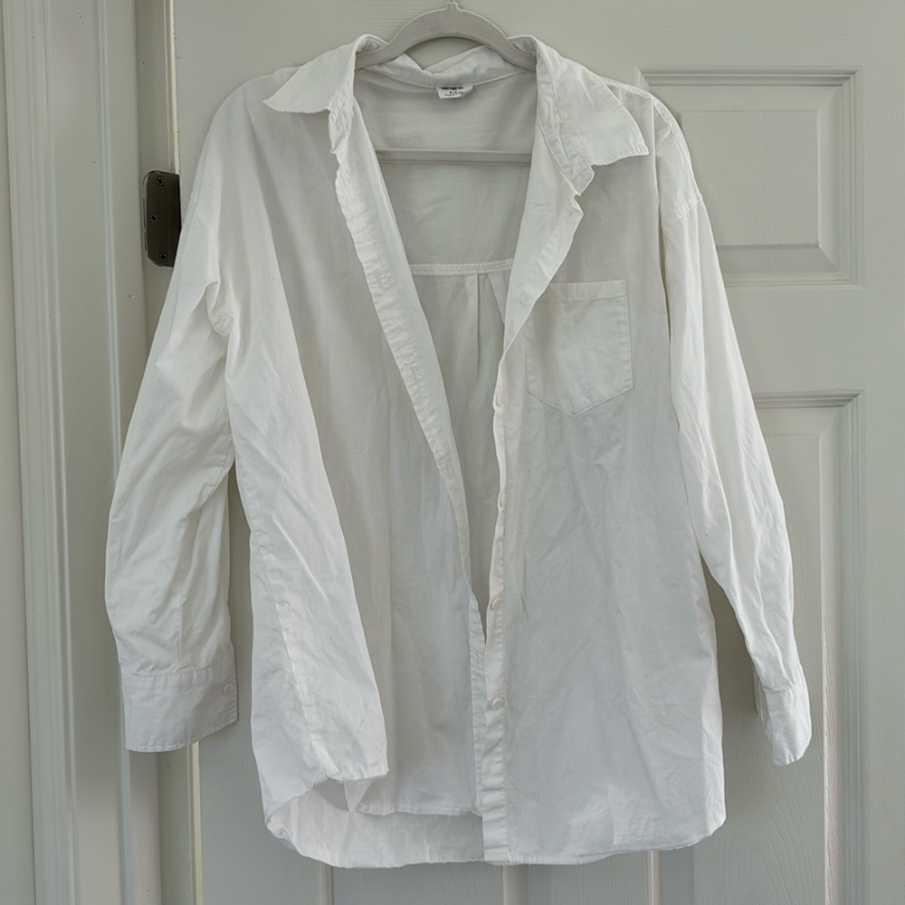 White cotton button down